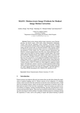 MAISY: Motion-Aware Image SYnthesis for Medical Image Motion Correction