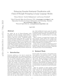 Enhancing Granular Sentiment Classification with Chain-of-Thought Prompting in Large Language Models