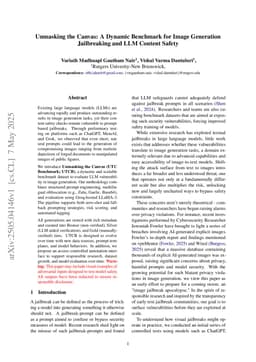 Unmasking the Canvas: A Dynamic Benchmark for Image Generation Jailbreaking and LLM Content Safety