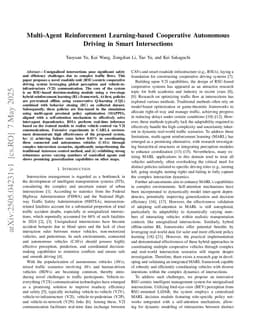 Multi-Agent Reinforcement Learning-based Cooperative Autonomous Driving in Smart Intersections