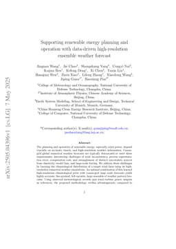 Supporting renewable energy planning and operation with data-driven high-resolution ensemble weather forecast