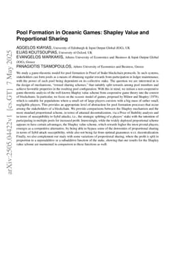 Pool Formation in Oceanic Games: Shapley Value and Proportional Sharing