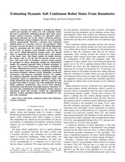 Estimating Dynamic Soft Continuum Robot States From Boundaries