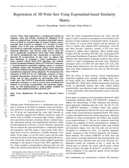 Registration of 3D Point Sets Using Exponential-based Similarity Matrix
