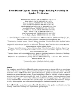 From Dialect Gaps to Identity Maps: Tackling Variability in Speaker Verification