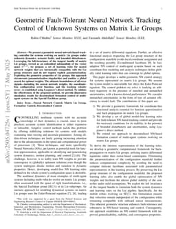 Geometric Fault-Tolerant Neural Network Tracking Control of Unknown Systems on Matrix Lie Groups