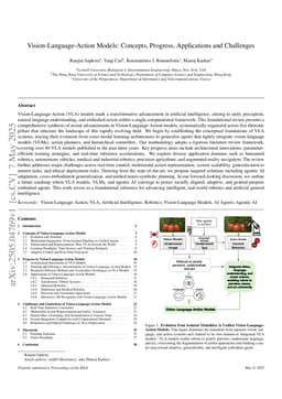 Vision-Language-Action Models: Concepts, Progress, Applications and Challenges