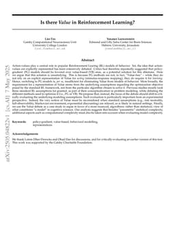Is there Value in Reinforcement Learning?