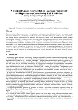A Conjoint Graph Representation Learning Framework for Hypertension Comorbidity Risk Prediction