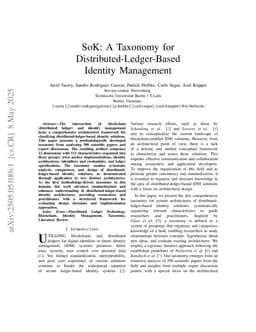 SoK: A Taxonomy for Distributed-Ledger-Based Identity Management