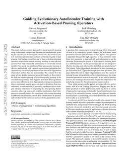 Guiding Evolutionary AutoEncoder Training with Activation-Based Pruning Operators