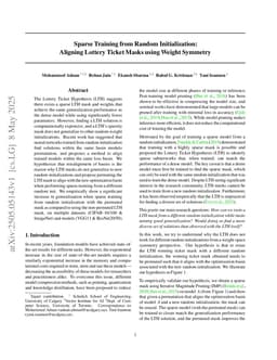 Sparse Training from Random Initialization: Aligning Lottery Ticket Masks using Weight Symmetry