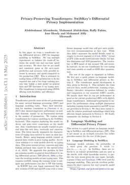 Privacy-Preserving Transformers: SwiftKey's Differential Privacy Implementation