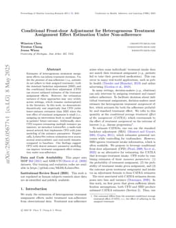 Conditional Front-door Adjustment for Heterogeneous Treatment Assignment Effect Estimation Under Non-adherence
