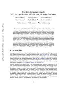 Insertion Language Models: Sequence Generation with Arbitrary-Position Insertions