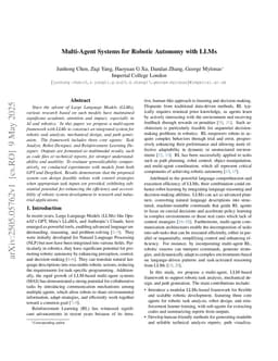 Multi-Agent Systems for Robotic Autonomy with LLMs