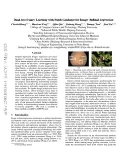 Dual-level Fuzzy Learning with Patch Guidance for Image Ordinal Regression