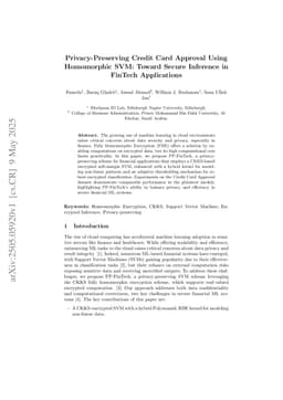 Privacy-Preserving Credit Card Approval Using Homomorphic SVM: Toward Secure Inference in FinTech Applications