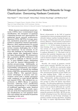 Efficient Quantum Convolutional Neural Networks for Image Classification: Overcoming Hardware Constraints