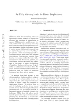 An Early Warning Model for Forced Displacement