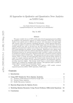 AI Approaches to Qualitative and Quantitative News Analytics on NATO Unity