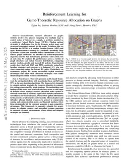 Reinforcement Learning for Game-Theoretic Resource Allocation on Graphs