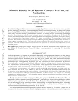 Offensive Security for AI Systems: Concepts, Practices, and Applications