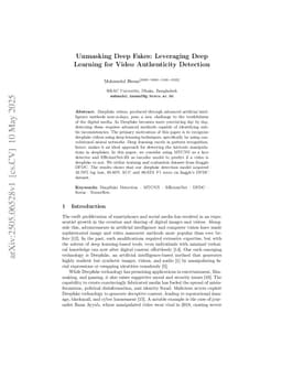 Unmasking Deep Fakes: Leveraging Deep Learning for Video Authenticity Detection