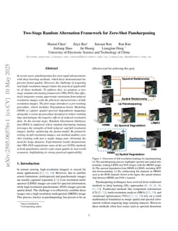 Two-Stage Random Alternation Framework for One-Shot Pansharpening