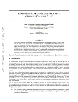 Evaluating LLM-Generated Q&A Test: a Student-Centered Study