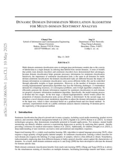 Dynamic Domain Information Modulation Algorithm for Multi-domain Sentiment Analysis