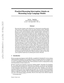 Practical Reasoning Interruption Attacks on Reasoning Large Language Models