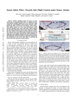 Secure Safety Filter: Towards Safe Flight Control under Sensor Attacks