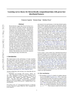 Learning curves theory for hierarchically compositional data with power-law distributed features