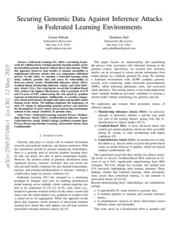 Securing Genomic Data Against Inference Attacks in Federated Learning Environments