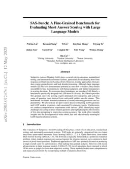 SAS-Bench: A Fine-Grained Benchmark for Evaluating Short Answer Scoring with Large Language Models