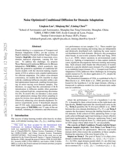 Noise Optimized Conditional Diffusion for Domain Adaptation