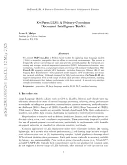 OnPrem.LLM: A Privacy-Conscious Document Intelligence Toolkit