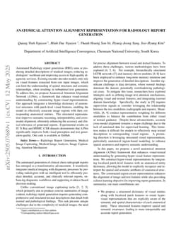Anatomical Attention Alignment representation for Radiology Report Generation