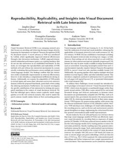 Reproducibility, Replicability, and Insights into Visual Document Retrieval with Late Interaction