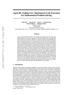 Agent RL Scaling Law: Agent RL with Spontaneous Code Execution for Mathematical Problem Solving