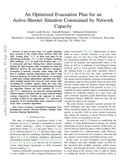 An Optimized Evacuation Plan for an Active-Shooter Situation Constrained by Network Capacity