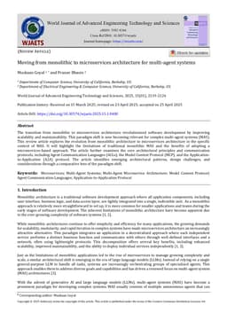 Moving From Monolithic To Microservices Architecture for Multi-Agent Systems