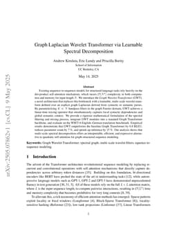 Graph Laplacian Wavelet Transformer via Learnable Spectral Decomposition