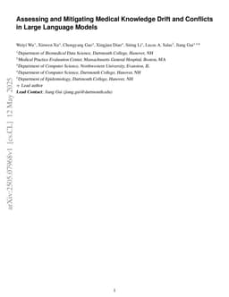 Assessing and Mitigating Medical Knowledge Drift and Conflicts in Large Language Models