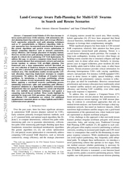 Land-Coverage Aware Path-Planning for Multi-UAV Swarms in Search and Rescue Scenarios