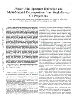 JSover: Joint Spectrum Estimation and Multi-Material Decomposition from Single-Energy CT Projections