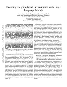 Decoding Neighborhood Environments with Large Language Models