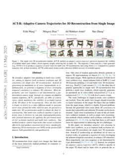 ACT-R: Adaptive Camera Trajectories for 3D Reconstruction from Single Image