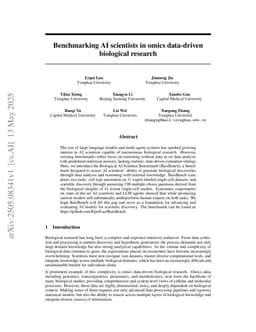 Benchmarking AI scientists in omics data-driven biological research